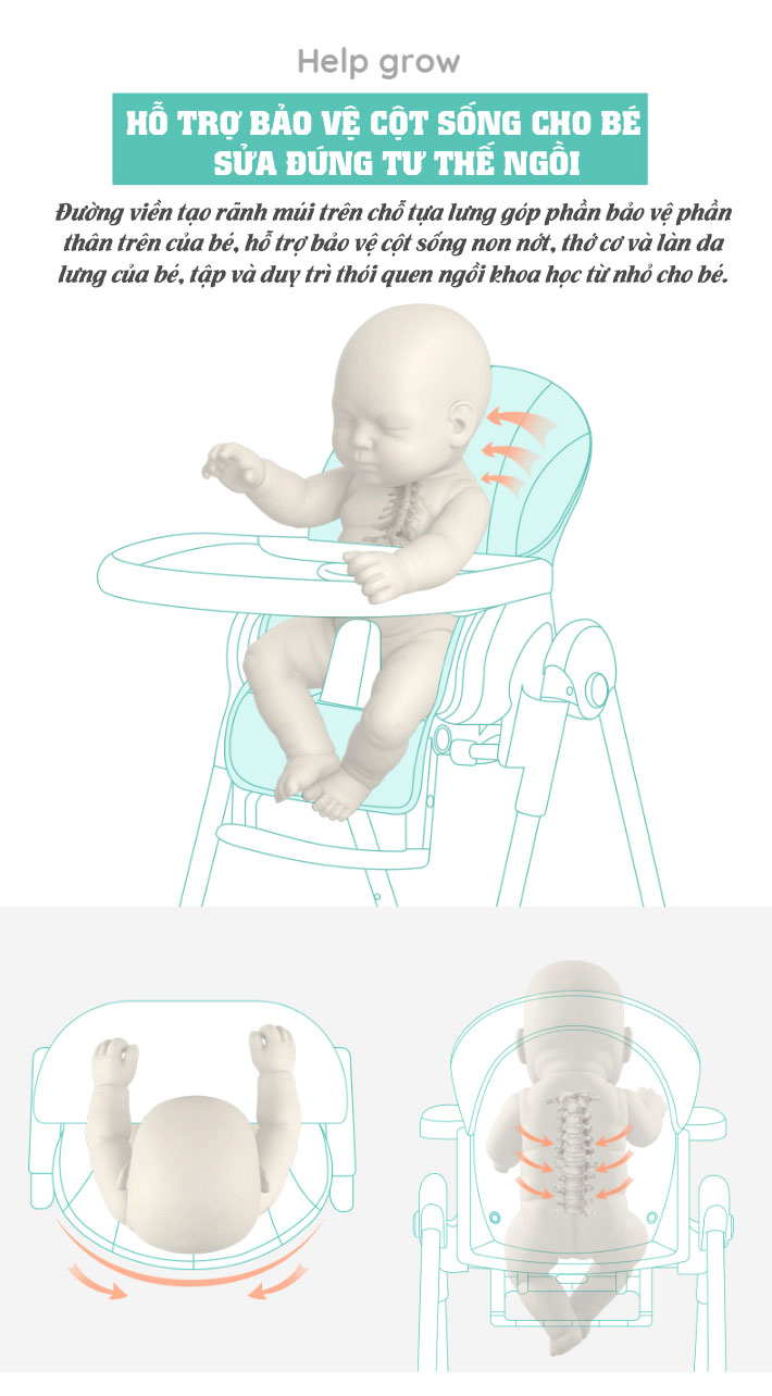 Ghế ăn thư giãn cao cấp dành cho bé có thể tháo lắp dễ dàng XĐ026
