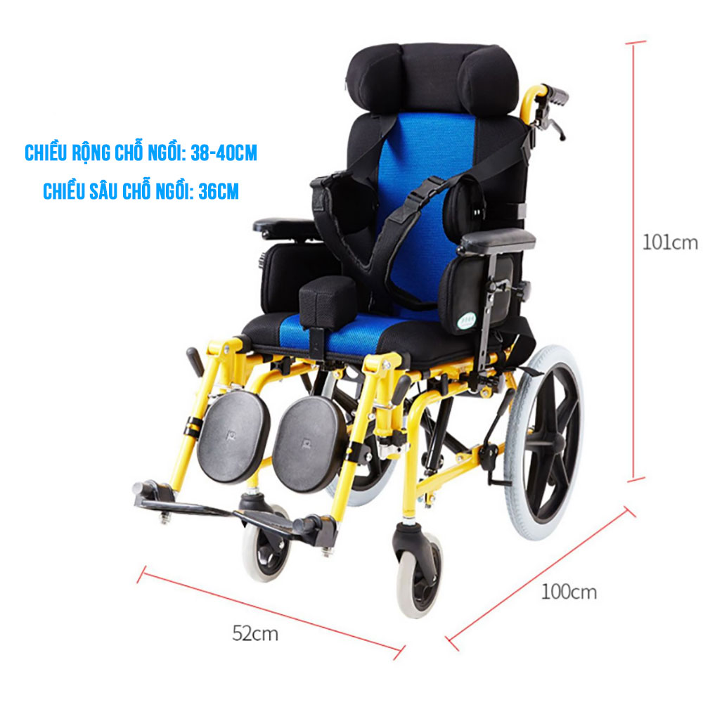 Xe lăn gấp đa chức năng dành cho trẻ em khuyết tật nhập khẩu TM090